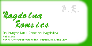 magdolna romsics business card